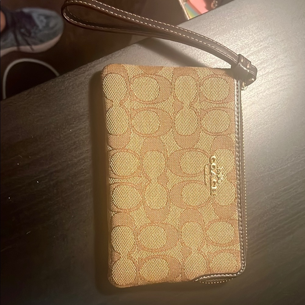 Coach Brown Wristlet
